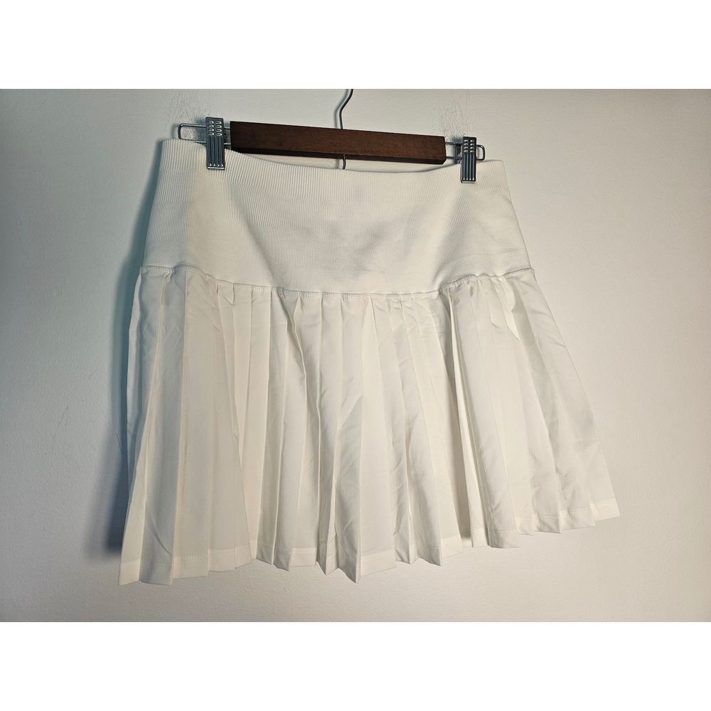 Tenniscore JoyLab Pleated Tennis Skirt Womens Large White Built-in Shorts Skort